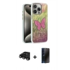 MARSİLYAN™- iPhone 15 Pro Kılıf Zirve Modern Prime - Siyah 3D Antistatik Hayalet Cam Ekran Koruyucu + Raze Metal Kamera Lens - SH