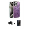 MARSİLYAN™- iPhone 15 Pro Kılıf Zirve Modern Prime - Siyah 3D Antistatik Hayalet Cam Ekran Koruyucu + Raze Metal Kamera Lens - SH