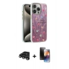 MARSİLYAN™- iPhone 15 Pro Kılıf Zirve Modern Prime - Siyah 3D Antistatik Mat Seramik Nano Ekran Koruyucu + Raze Metal Kamera Lens - TMGI