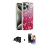 MARSİLYAN™- iPhone 15 Pro Kılıf Zirve Modern Prime - Siyah 3D Antistatik Mat Seramik Nano Ekran Koruyucu + Raze Metal Kamera Lens - TMGI