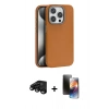 MARSİLYAN™- iPhone 15 Pro Kılıf Zirve Modern Prime - Siyah 3D Antistatik Mat Seramik Nano Ekran Koruyucu + Raze Metal Kamera Lens - SH