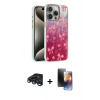 MARSİLYAN™- iPhone 15 Pro Kılıf Zirve Modern Prime - Siyah 3D Antistatik Mat Seramik Nano Ekran Koruyucu + Raze Metal Kamera Lens - LT