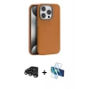 MARSİLYAN™- iPhone 15 Pro Kılıf Zirve Modern Prime - Siyah 3D Antistatik Seramik Nano Ekran Koruyucu + Raze Metal Kamera Lens - TMGI