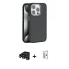 MARSİLYAN™- iPhone 15 Pro Kılıf Zirve Modern Prime - Siyah Bilvis 0.18mm Plus Cam Ekran Koruyucu + Raze Metal Kamera Lens - TMGI