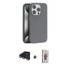MARSİLYAN™- iPhone 15 Pro Kılıf Zirve Modern Prime - Siyah Bilvis 3D Cam Ekran Koruyucu + Raze Metal Kamera Lens - LT