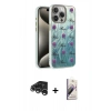 MARSİLYAN™- iPhone 15 Pro Kılıf Zirve Modern Prime - Siyah Bilvis 3D Mat Cam Ekran Koruyucu + Raze Metal Kamera Lens - GS