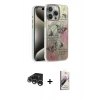 MARSİLYAN™- iPhone 15 Pro Kılıf Zirve Modern Prime - Siyah Bilvis 3D Mat Cam Ekran Koruyucu + Raze Metal Kamera Lens - GS