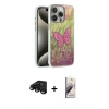 MARSİLYAN™- iPhone 15 Pro Kılıf Zirve Modern Prime - Siyah Bilvis 3D Mat Cam Ekran Koruyucu + Raze Metal Kamera Lens - SH