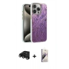 MARSİLYAN™- iPhone 15 Pro Kılıf Zirve Modern Prime - Siyah Bilvis 3D Mat Cam Ekran Koruyucu + Raze Metal Kamera Lens - SH