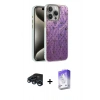 MARSİLYAN™- iPhone 15 Pro Kılıf Zirve Modern Prime - Siyah Bilvis 5in1 3D Magic Cam Ekran Koruyucu + Raze Metal Kamera Lens - LT