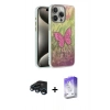 MARSİLYAN™- iPhone 15 Pro Kılıf Zirve Modern Prime - Siyah Bilvis 5in1 3D Magic Cam Ekran Koruyucu + Raze Metal Kamera Lens - LT