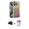 MARSİLYAN™- iPhone 15 Pro Kılıf Zirve Modern Prime - Siyah Bilvis 5in1 3D Magic Cam Ekran Koruyucu + Siyah Raze Metal Kamera Lens