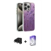 MARSİLYAN™- iPhone 15 Pro Kılıf Zirve Modern Prime - Siyah Bilvis 5in1 3D Magic Cam Ekran Koruyucu + Siyah Raze Metal Kamera Lens