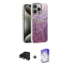 MARSİLYAN™- iPhone 15 Pro Kılıf Zirve Modern Prime - Siyah Bilvis 5in1 3D Magic Cam Ekran Koruyucu + Siyah Raze Metal Kamera Lens