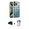 MARSİLYAN™- iPhone 15 Pro Kılıf Zirve Modern Prime - Siyah Bilvis 5in1 3D Magic Cam Ekran Koruyucu + Siyah Raze Metal Kamera Lens