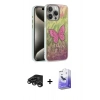 MARSİLYAN™- iPhone 15 Pro Kılıf Zirve Modern Prime - Siyah Bilvis 5in1 5D Magic Hayalet Cam Ekran Koruyucu + Raze Metal Kamera Lens - TMGI