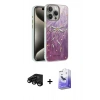 MARSİLYAN™- iPhone 15 Pro Kılıf Zirve Modern Prime - Siyah Bilvis 5in1 5D Magic Hayalet Cam Ekran Koruyucu + Raze Metal Kamera Lens - SH