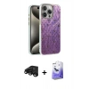 MARSİLYAN™- iPhone 15 Pro Kılıf Zirve Modern Prime - Siyah Bilvis 5in1 5D Magic Hayalet Cam Ekran Koruyucu + Raze Metal Kamera Lens - SH