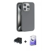 MARSİLYAN™- iPhone 15 Pro Kılıf Zirve Modern Prime - Siyah Bilvis 5in1 5D Magic Hayalet Cam Ekran Koruyucu + Raze Metal Kamera Lens - LT