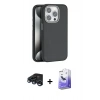MARSİLYAN™- iPhone 15 Pro Kılıf Zirve Modern Prime - Siyah Bilvis 5in1 5D Magic Hayalet Cam Ekran Koruyucu + Raze Metal Kamera Lens - LT