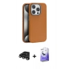 MARSİLYAN™- iPhone 15 Pro Kılıf Zirve Modern Prime - Siyah Bilvis 5in1 5D Magic Hayalet Cam Ekran Koruyucu + Titanyum Gri Raze Metal Kamera Lens