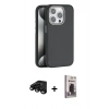 MARSİLYAN™- iPhone 15 Pro Kılıf Zirve Modern Prime - Siyah Bilvis Hayalet Cam Ekran Koruyucu + Raze Metal Kamera Lens - SH