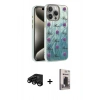 MARSİLYAN™- iPhone 15 Pro Kılıf Zirve Modern Prime - Siyah Bilvis Hayalet Cam Ekran Koruyucu + Raze Metal Kamera Lens - SH