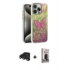 MARSİLYAN™- iPhone 15 Pro Kılıf Zirve Modern Prime - Siyah Bilvis Hayalet Cam Ekran Koruyucu + Raze Metal Kamera Lens - TMGI