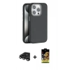 MARSİLYAN™- iPhone 15 Pro Kılıf Zirve Modern Prime - Siyah Buffer Cam Ekran Koruyucu + Raze Metal Kamera Lens - TMGI