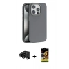MARSİLYAN™- iPhone 15 Pro Kılıf Zirve Modern Prime - Siyah Buffer Cam Ekran Koruyucu + Raze Metal Kamera Lens - SH