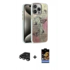 MARSİLYAN™- iPhone 15 Pro Kılıf Zirve Modern Prime - Siyah Buffer Hayalet Cam Ekran Koruyucu + Raze Metal Kamera Lens - TMGI