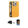 MARSİLYAN™- iPhone 15 Pro Kılıf Zirve Modern Prime - Siyah Buffer Hayalet Cam Ekran Koruyucu + Raze Metal Kamera Lens - SH