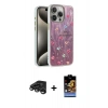 MARSİLYAN™- iPhone 15 Pro Kılıf Zirve Modern Prime - Siyah Buffer Hayalet Cam Ekran Koruyucu + Raze Metal Kamera Lens - TMGI
