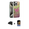 MARSİLYAN™- iPhone 15 Pro Kılıf Zirve Modern Prime - Siyah Buffer Hayalet Cam Ekran Koruyucu + Raze Metal Kamera Lens - SH