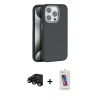 MARSİLYAN™- iPhone 15 Pro Kılıf Zirve Modern Prime - Siyah Joko 5D Cam + Raze Metal Kamera Lens - SH