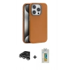 MARSİLYAN™- iPhone 15 Pro Kılıf Zirve Modern Prime - Siyah Polymer Nano Ekran Koruyucu + Raze Metal Kamera Lens - GS