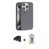MARSİLYAN™- iPhone 15 Pro Kılıf Zirve Modern Prime - Siyah Polymer Nano Ekran Koruyucu + Raze Metal Kamera Lens - GS