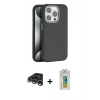 MARSİLYAN™- iPhone 15 Pro Kılıf Zirve Modern Prime - Siyah Polymer Nano Ekran Koruyucu + Raze Metal Kamera Lens - GS