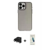MARSİLYAN™- iPhone 15 Pro Max Kılıf Ahenk Çizgi Prime - Şeffaf Pasifik Cam Ekran Koruyucu + Raze Metal Kamera Lens - SH