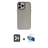 MARSİLYAN™- iPhone 15 Pro Max Kılıf Ahenk Çizgi Prime - Siyah 3D Antistatik Seramik Nano Ekran Koruyucu + PVD Metal Kamera Lens - GI