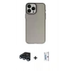 MARSİLYAN™- iPhone 15 Pro Max Kılıf Ahenk Çizgi Prime - Siyah Bilvis 0.18mm Plus Cam Ekran Koruyucu + Raze Metal Kamera Lens - LT