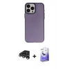 MARSİLYAN™- iPhone 15 Pro Max Kılıf Ahenk Çizgi Prime - Siyah Bilvis 5in1 5D Magic Hayalet Cam Ekran Koruyucu + Raze Metal Kamera Lens - GS