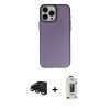 MARSİLYAN™- iPhone 15 Pro Max Kılıf Ahenk Çizgi Prime - Siyah Bilvis Hayalet Cam Ekran Koruyucu + Raze Metal Kamera Lens - SH