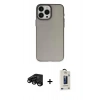 MARSİLYAN™- iPhone 15 Pro Max Kılıf Ahenk Çizgi Prime - Siyah Bilvis Hayalet Cam Ekran Koruyucu + Siyah Raze Metal Kamera Lens