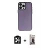 MARSİLYAN™- iPhone 15 Pro Max Kılıf Ahenk Çizgi Prime - Siyah Bilvis Hayalet Cam Ekran Koruyucu + PVD Metal Kamera Lens - TU