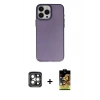 MARSİLYAN™- iPhone 15 Pro Max Kılıf Ahenk Çizgi Prime - Siyah Buffer Cam Ekran Koruyucu + PVD Metal Kamera Lens - GI