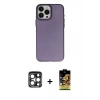MARSİLYAN™- iPhone 15 Pro Max Kılıf Ahenk Çizgi Prime - Siyah Buffer Cam Ekran Koruyucu + PVD Metal Kamera Lens - LT