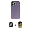 MARSİLYAN™- iPhone 15 Pro Max Kılıf Ahenk Çizgi Prime - Siyah Buffer Cam Ekran Koruyucu + PVD Metal Kamera Lens - TU