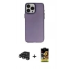MARSİLYAN™- iPhone 15 Pro Max Kılıf Ahenk Çizgi Prime - Siyah Buffer Cam Ekran Koruyucu + Titanyum Gri Raze Metal Kamera Lens