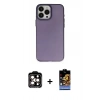 MARSİLYAN™- iPhone 15 Pro Max Kılıf Ahenk Çizgi Prime - Siyah Buffer Hayalet Cam Ekran Koruyucu + PVD Metal Kamera Lens - TU